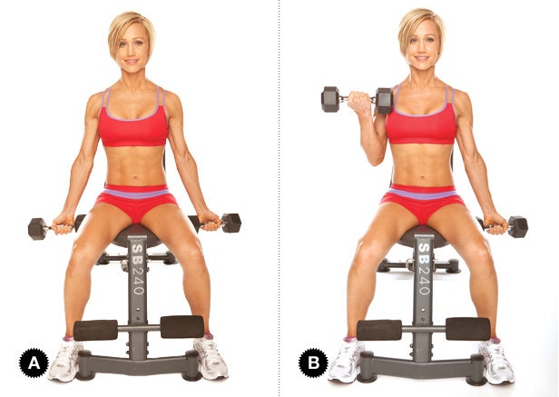 Image placeholder title Alternating dumbbell curl for total beach body circuit workout