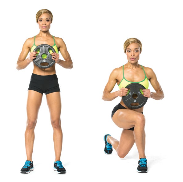 Curtsy Lunge With Plate None
