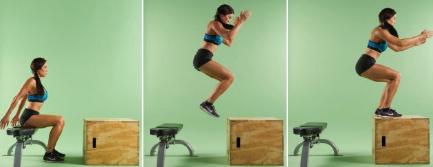 Seated-Box-Jump Seated box jumps workout for toning legs