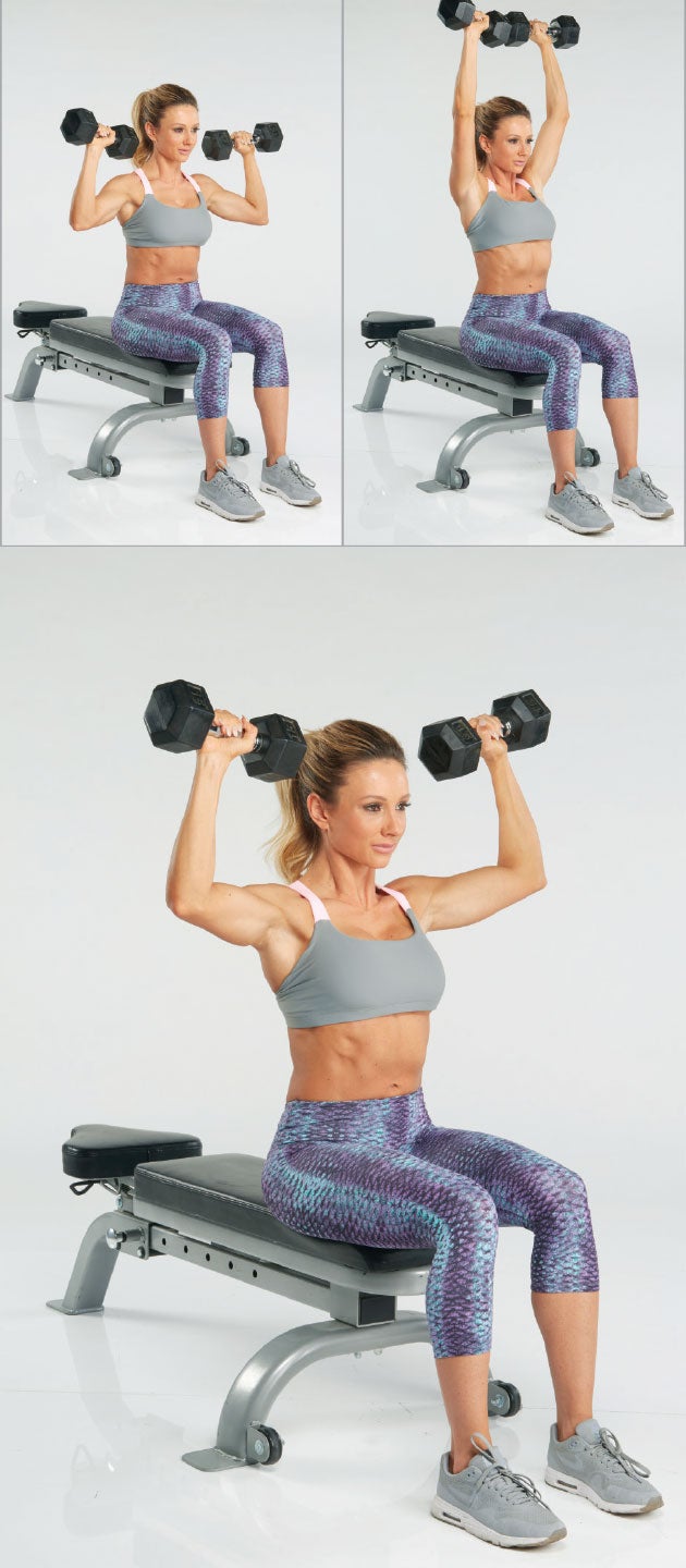 1.5-Seated-Dumbbell-Shoulder-Press 1.5 seated dumbbell shoulder press for bolder shoulders