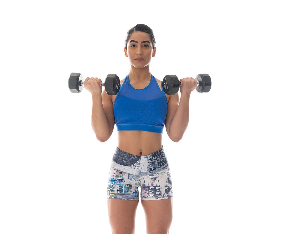 arnold-press-front standing Arnold dumbbell press