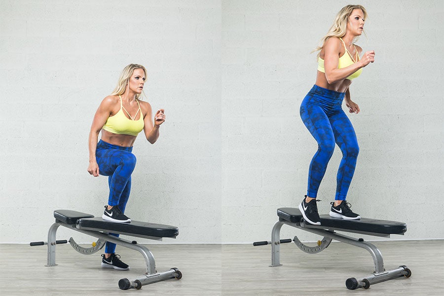 Hop and Switch 2 Alternating Bench Lateral Step-Up, Hop and Switch