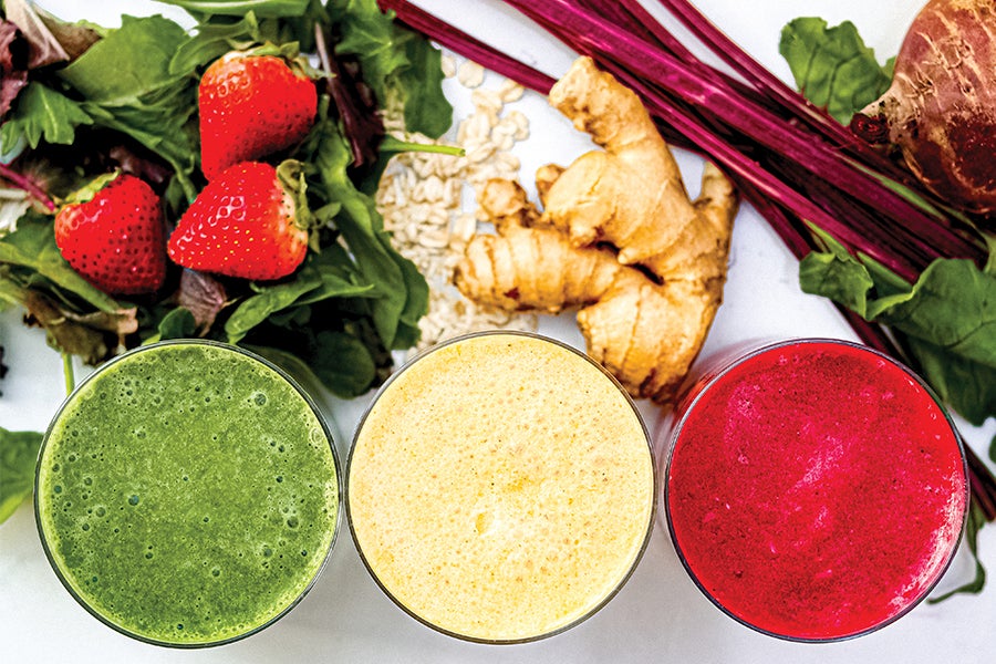 3 Smoothies Three healthy smoothies and their ingredients