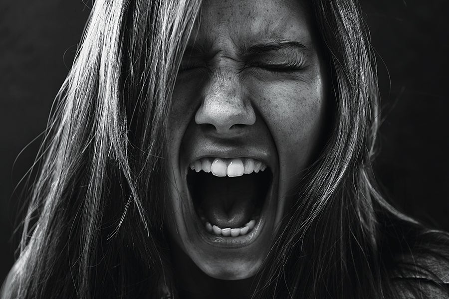 Optimism Young Woman Losing Her Mind