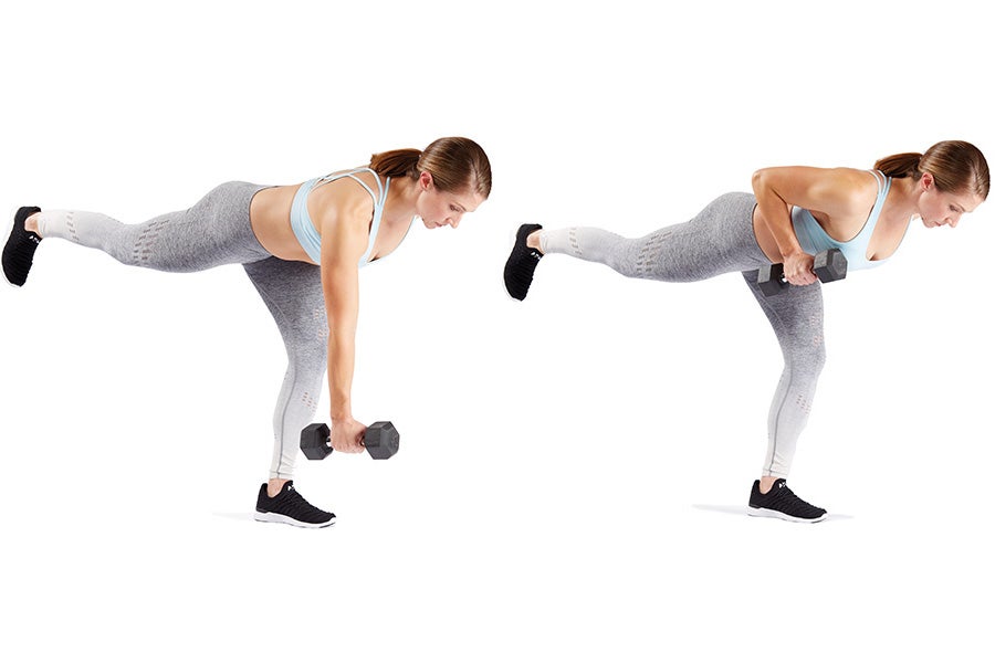 RDL and ROW Single-Legged Romanian Deadlift and Single-Arm Row