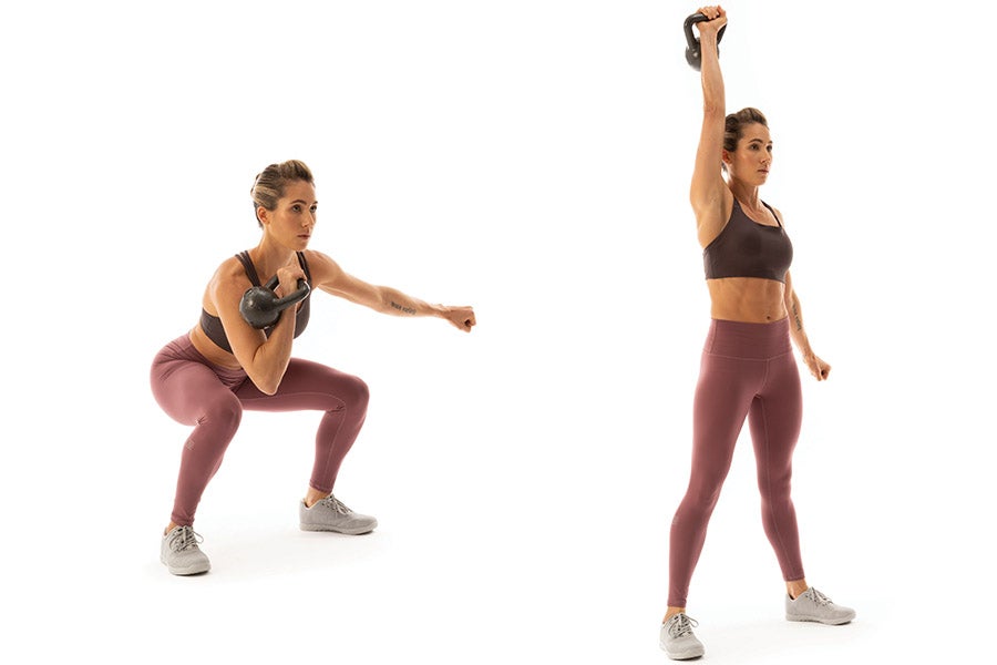 One-Arm Squat to Press Image One-Arm Squat to Press