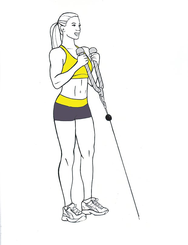 Standing Rope Hammer Curl None