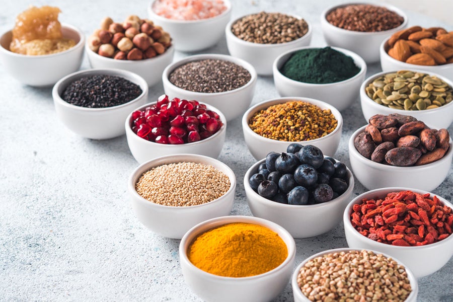 Superfoods superfoods with various textures