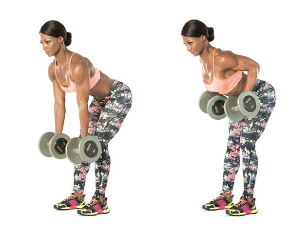 Reverse-Grip-Dumbbell-Row Reverse-grip dumbbell row superset for total body supergains