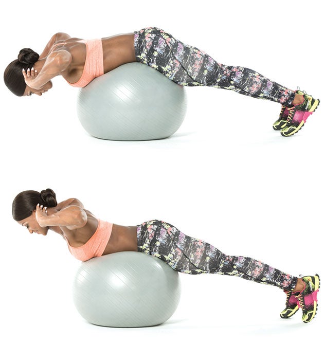 Stability-Ball-Hyperextension Stability ball hyper-extension superset for total body supergains