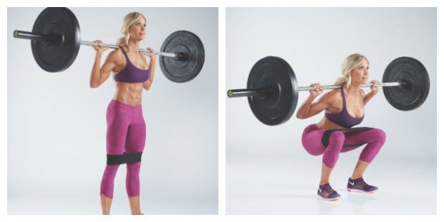banded barbell back squat None