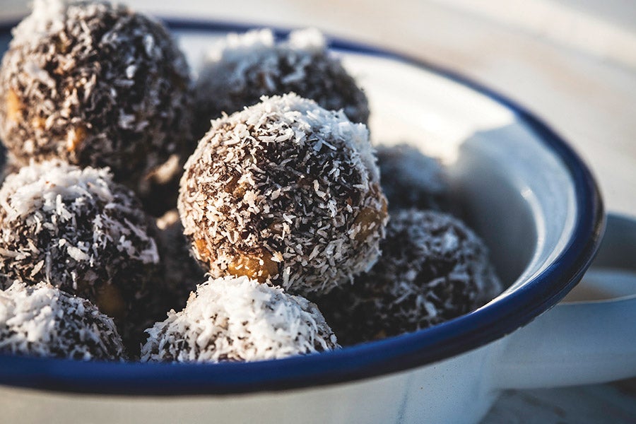 Chai Balls Energy Balls with Coconut flakes