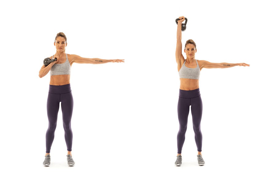 jednoramenný Kettlebell Overhead Press