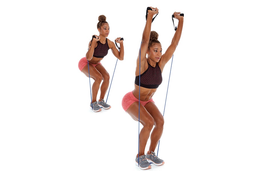 Chair Squat Overhead Press None