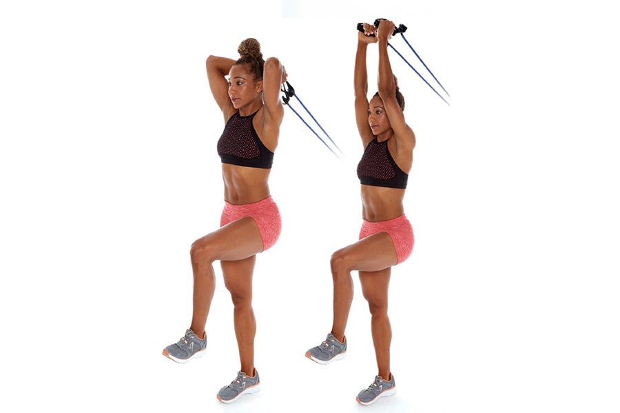 Knee Up Triceps Overhead Extension None