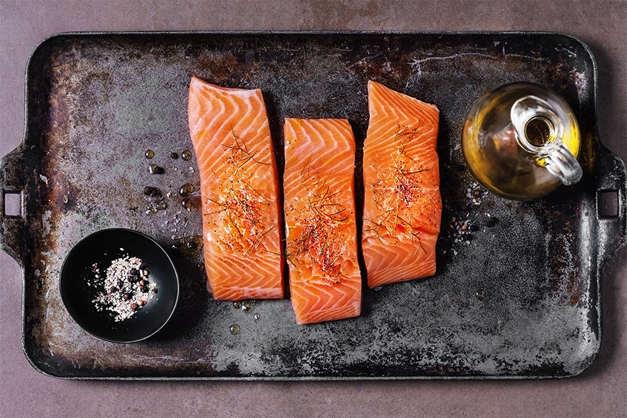 Salmon Fresh salmon with herbs