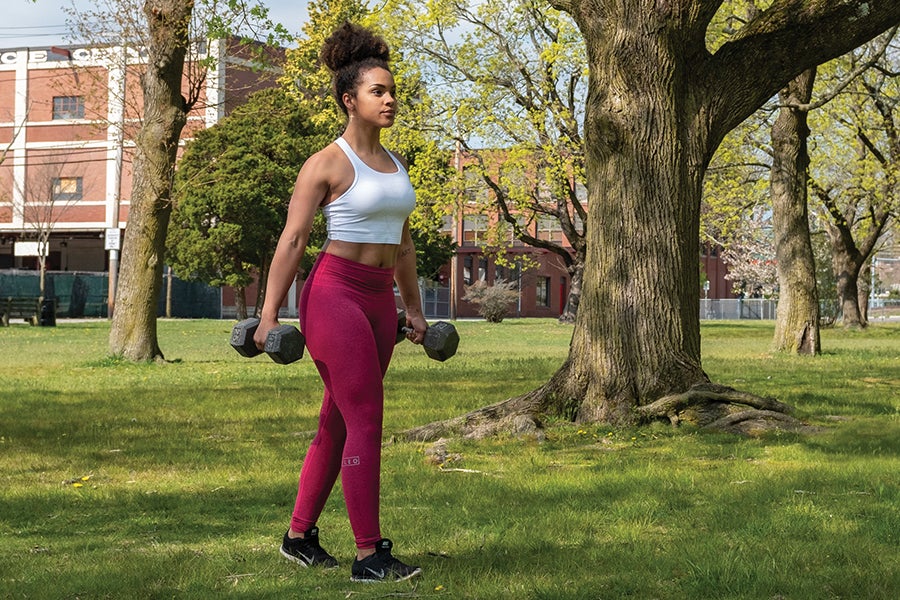 Squat down using a 10-second descent, keeping your arms in the position depicted above. The wall will make it impossible for you to have anything but a neutral spine. You will fall out of the position before your back will round.Warm up by doing 10-second descents 10 times.