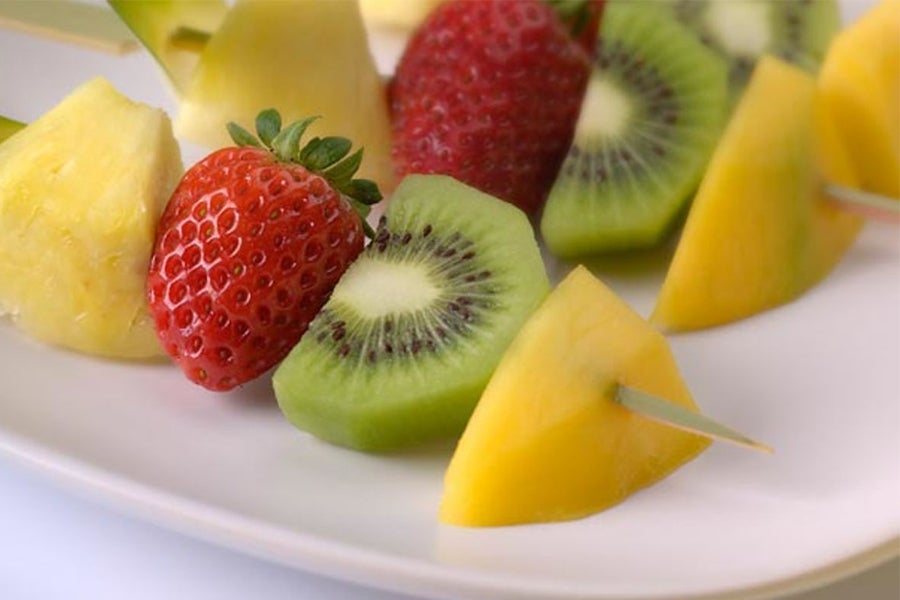 Grilled Fruit Kebobs with Maple Glaze