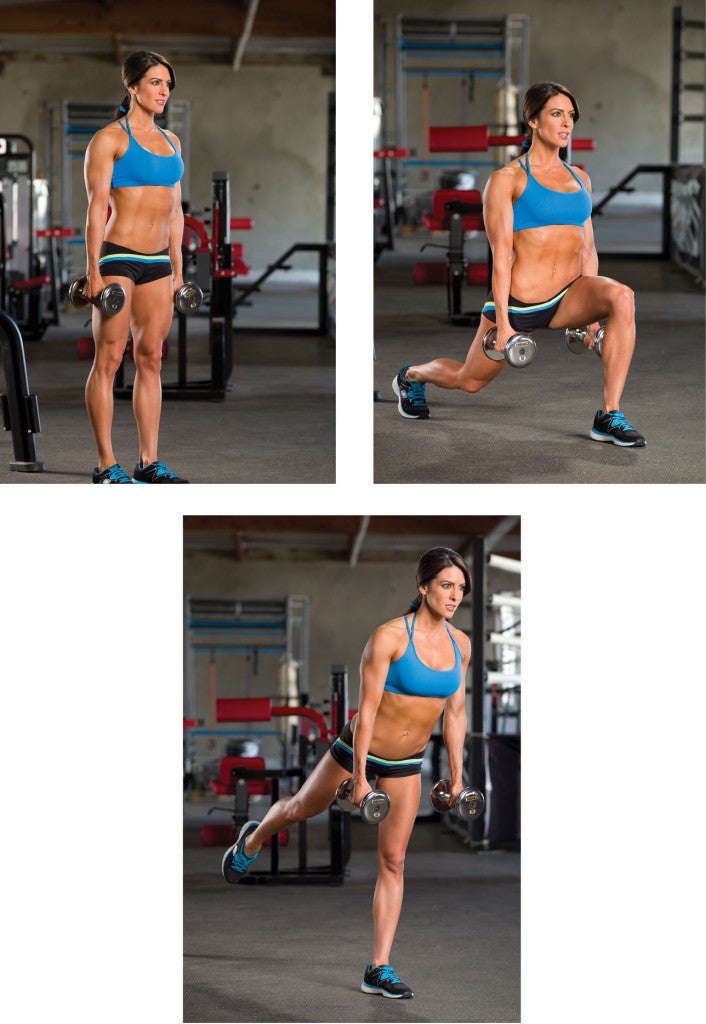 Image placeholder title Walking dumbbell kickback lunge for glutes