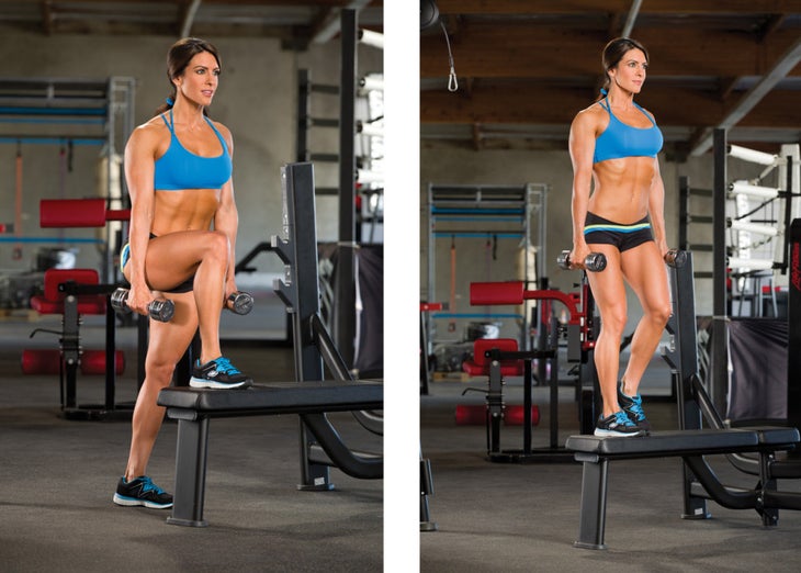 Image placeholder title Dumbbell step-up for glutes
