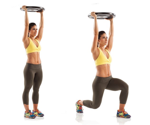 Overhead-Plate-Reverse-Lunge None