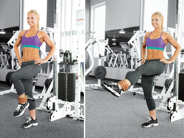 cable-leg-extension Cable leg extension to strengthen your hips and glutes