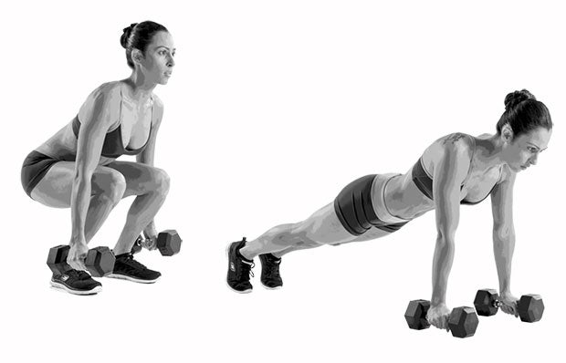 Dumbbell-Burpee None