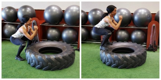 tire jump ups Plyo tire jump-up for tire-training total body workout circuit
