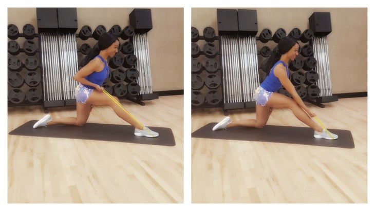 band one-hand bak row Band one-hand back row at home workout