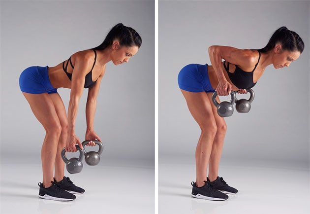 Bent-Over Two-Arm Kettlebell Row - When Workout