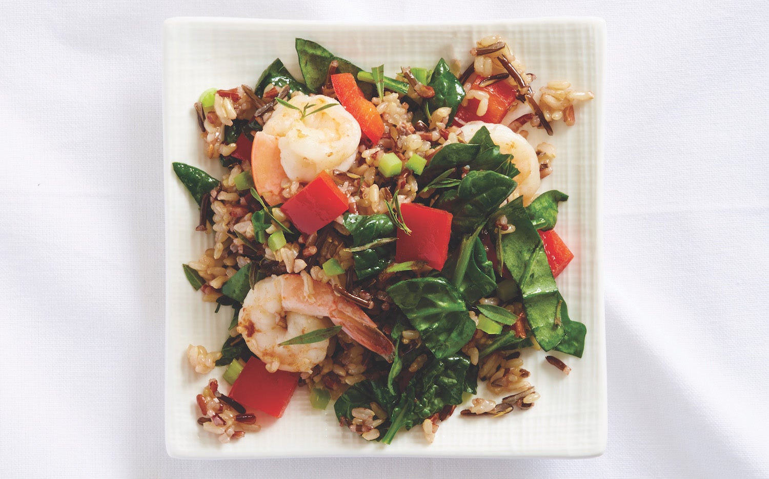 Wild rice with shrimp salad