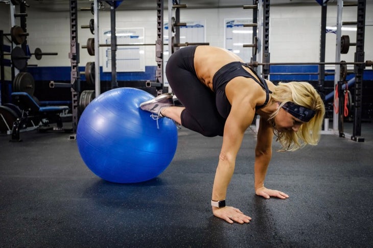 stability ball curl in None