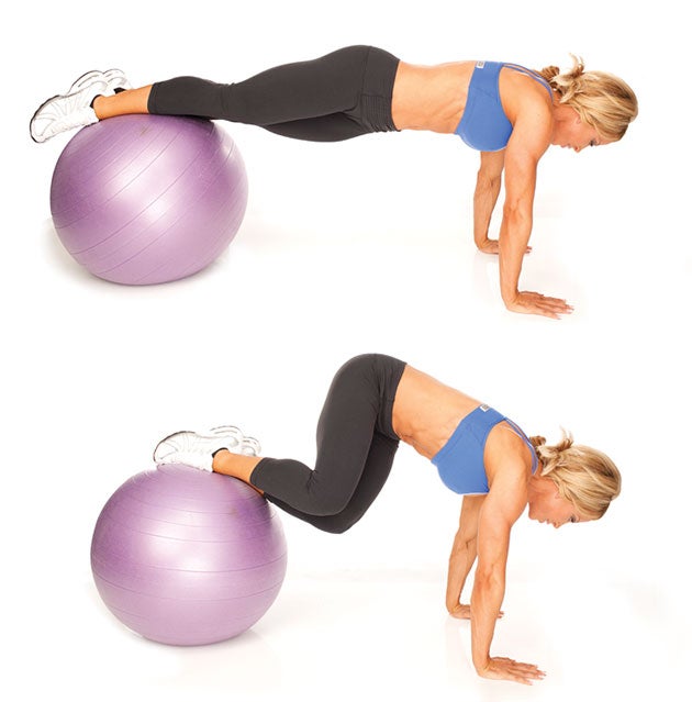 Stability-Ball-Roll-Up-With-Twist tight sexy abs workout roll with a twist