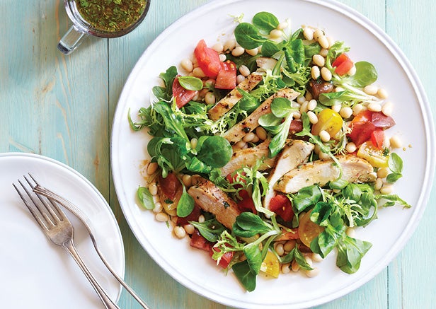 tomatobeansalad_article Heirloom Tomato and White Bean Salad with Chicken