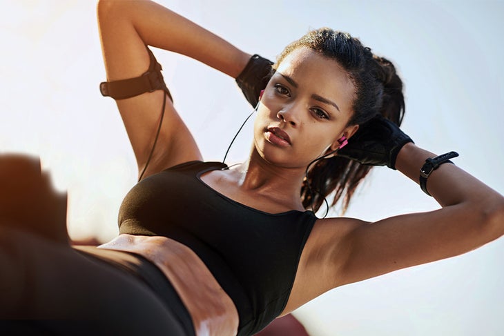 Crunches Woman doing a crunch