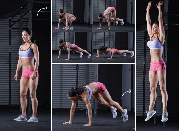 Burpee Burpee workout part of total body HIIT ladder workout