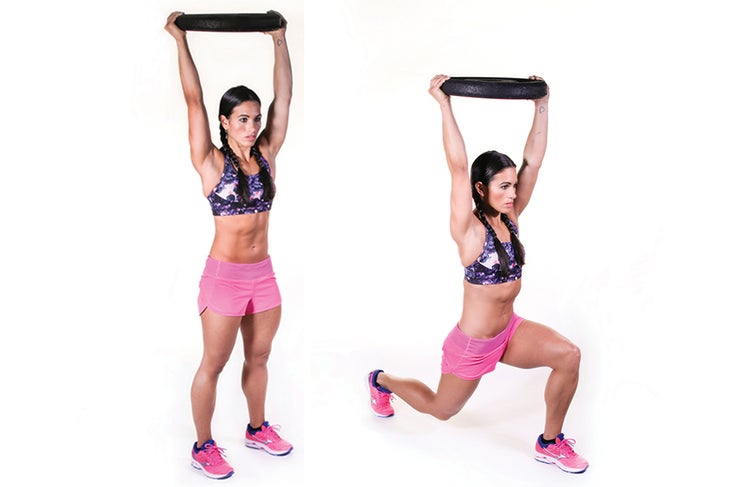Overhead Plate Walking Lunge Overhead Plate Walking Lunge - Chipper Workout