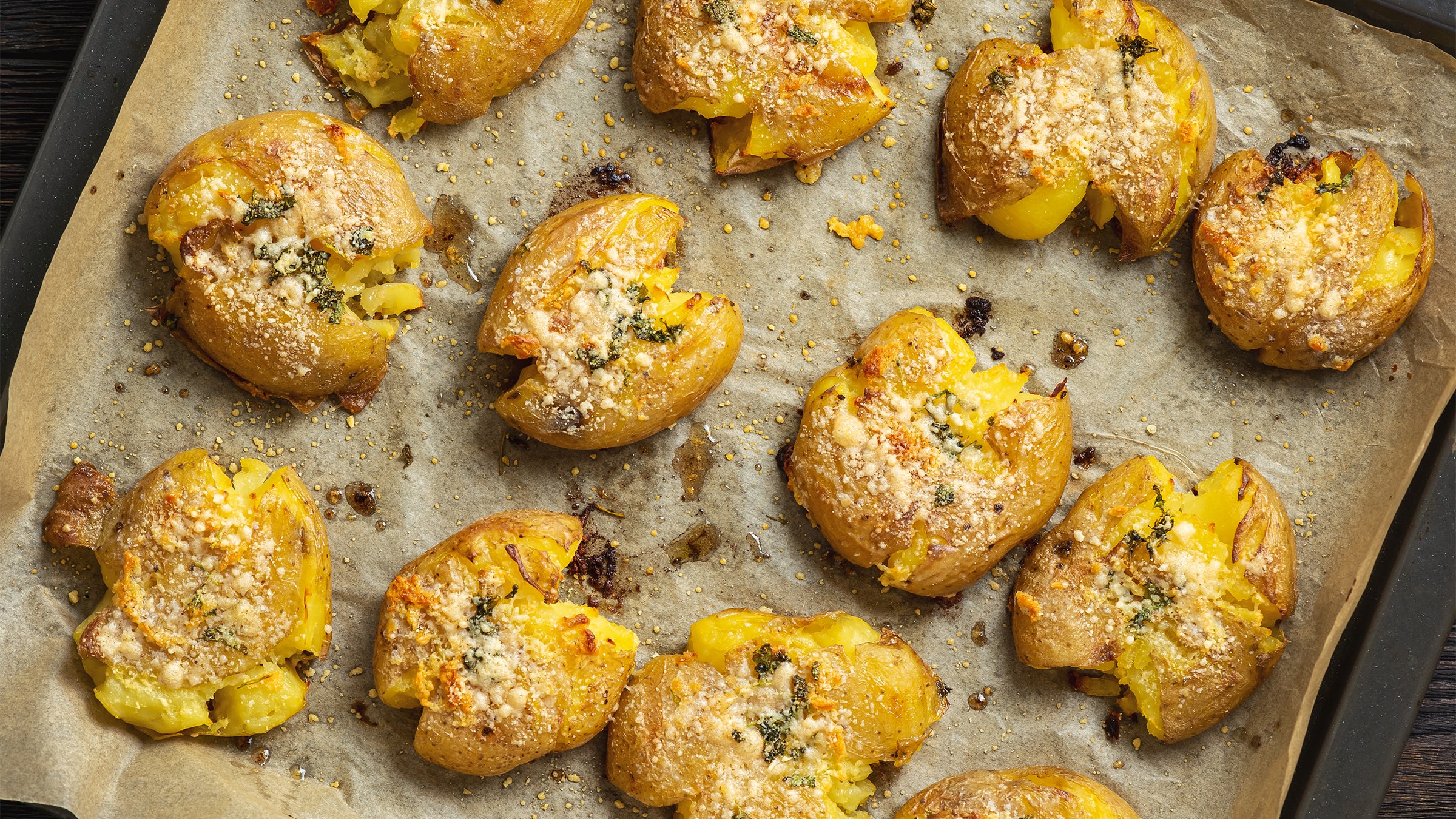 Garlic Butter Smashed Potatoes