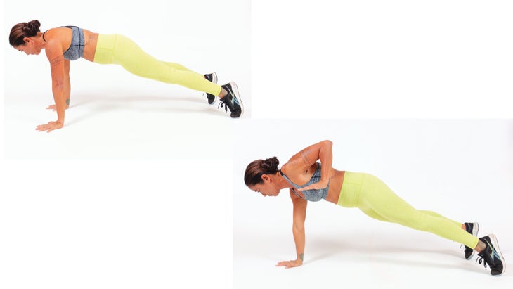 Woman demonstrating Plank Row