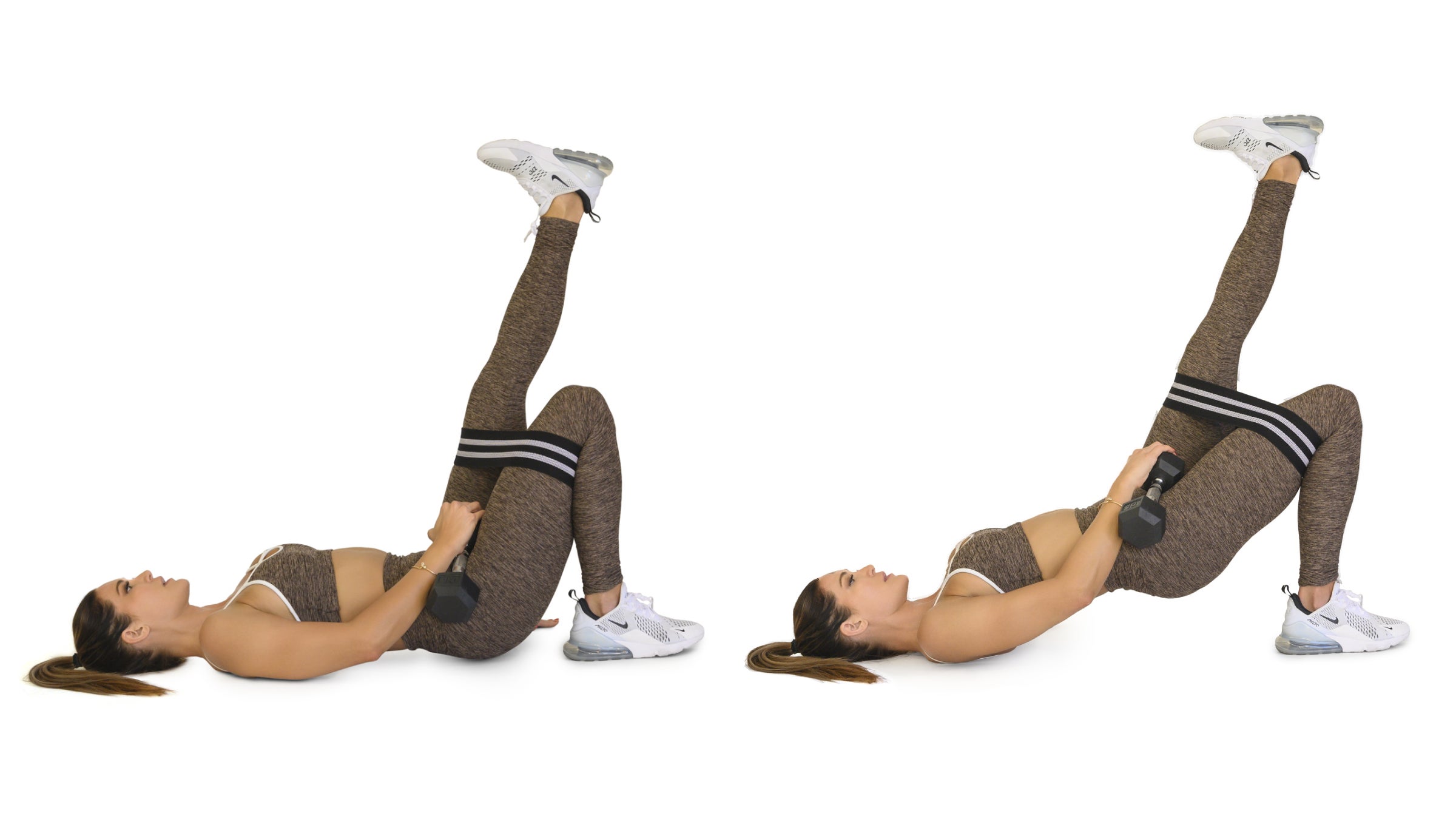 Woman performing a single-leg glute bridge