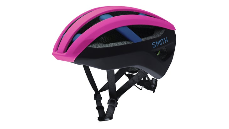 Black and pink Smith Network helmet