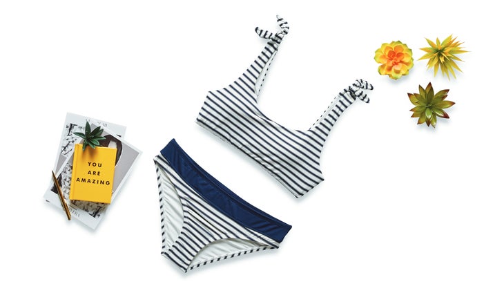 Blue and white striped Stinson bikini