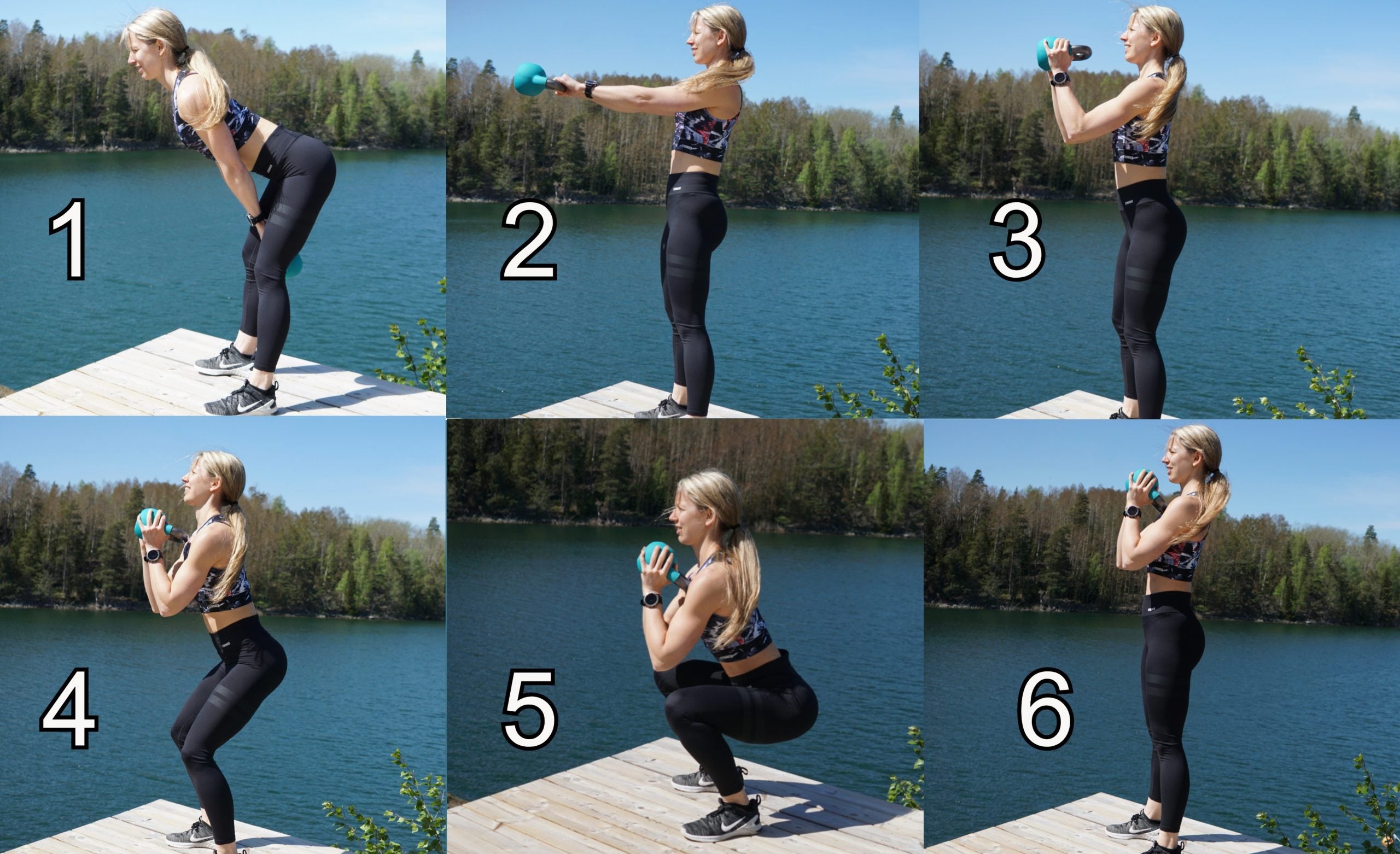Modified Kettlebell Swing to Squat