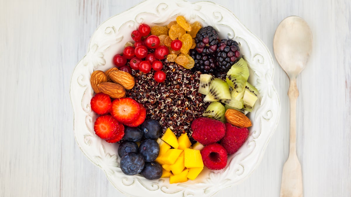 Quinoa Fruit Salad with Coconut Whipped Cream Oxygen Mag