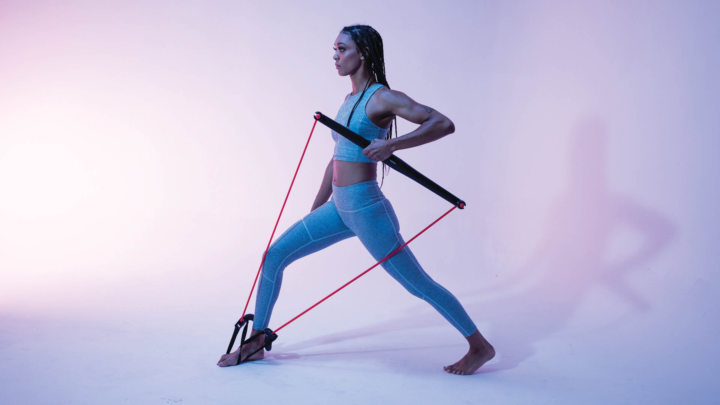 Woman using resistance training